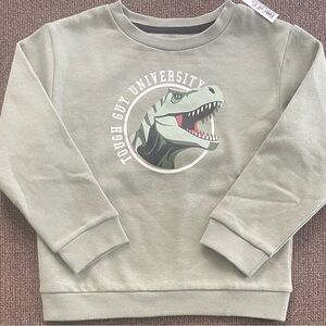 NWT Boys Roots & Threads Fleece Crewneck Long Sleeve Trex Top Size 4T